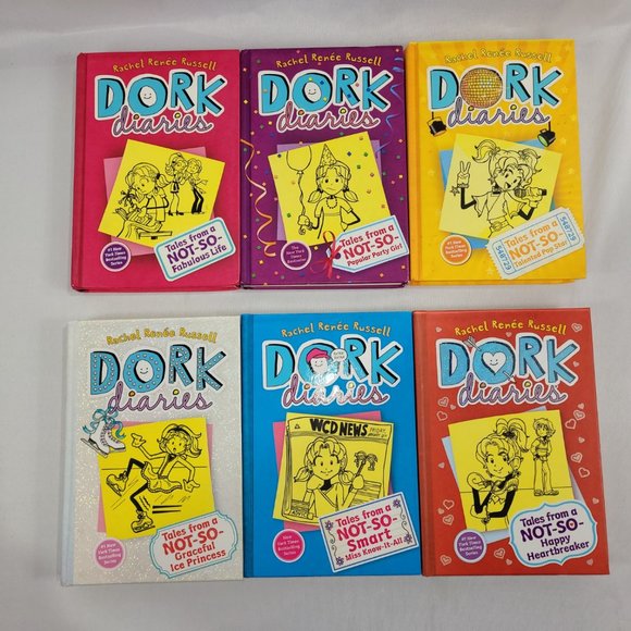 Rachel Renee Russell Dork Diaries Hardcover Book Lot 1-6 Children's Novels - Picture 2 of 2